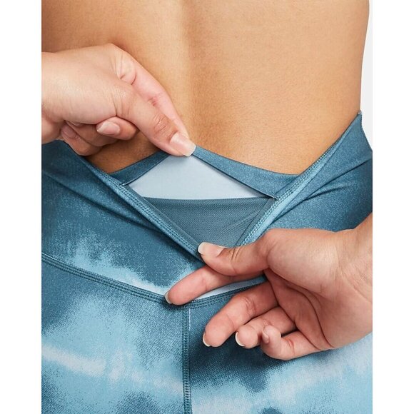 Nike Women One Luxe Dri-FIT Mid-Rise Training Shorts DO7814-058 Blue Size Small - Picture 8 of 9